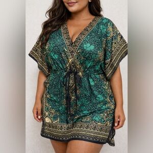Cute Options Boho Tunic / Kaftan Dress – FREE Size – Made in India